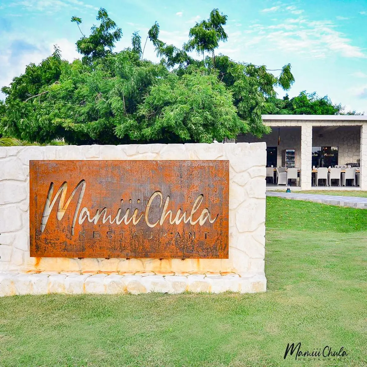 Mamiii Chula restaurant sign and logo at Playa Palmera Beach Resort